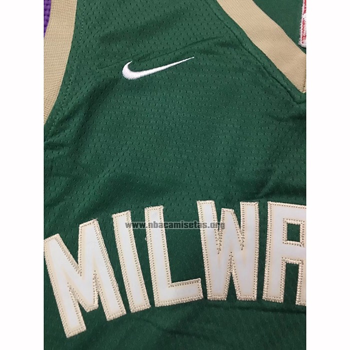 Camiseta Milwaukee Bucks Giannis Antetokounmpo NO 34 Icon 2020-21 Verde